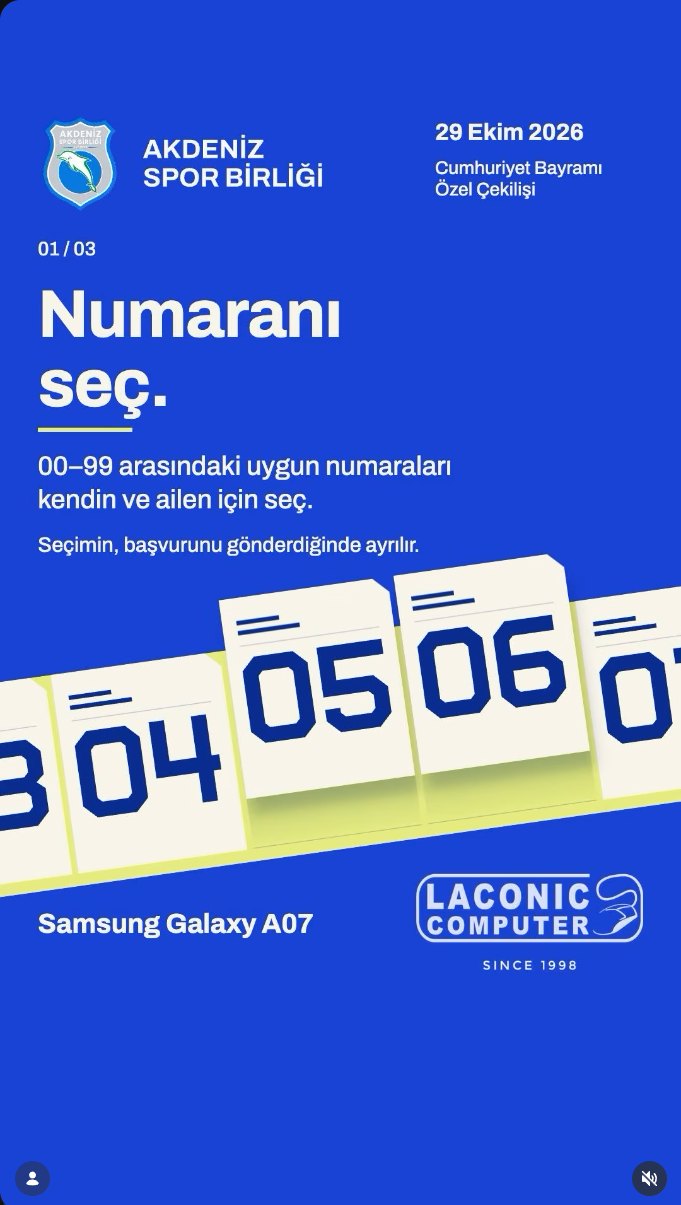 Instagram · Çekiliş: numaranı seç